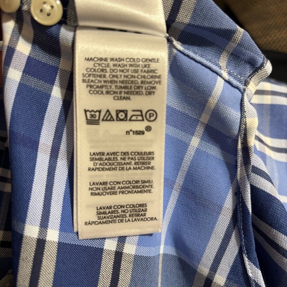 Polo Ralph Lauren Shirt Men’s Blue White Plaid Classic Fit Long Sleeve size M - Picture 6 of 7